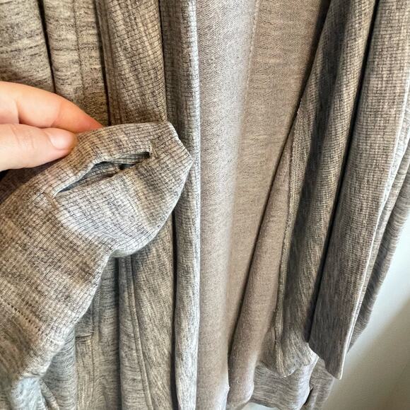 Athleta Spacedye Gray Pranayama Wrap Open Front Cardigan - size Small Petite - Picture 4 of 7